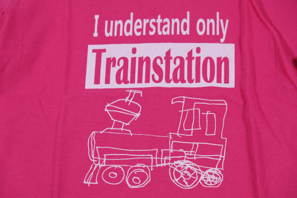 T-Shirt "I understand only Trainstation" cherry