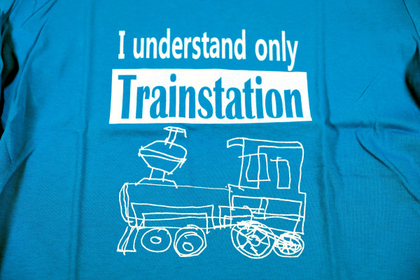 T-Shirt "I understand only Trainstation" hellblau