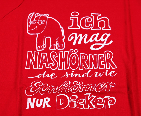 T-Shirt "Ich mag Nashörner..." rot